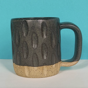 Fat Honeycomb Black Stoneware Mug