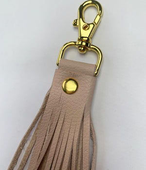 Genuine Leather Tassel, Blush Pink