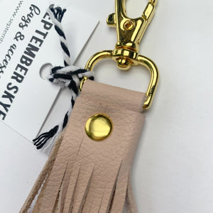 Genuine Leather Tassel, Blush Pink