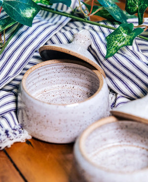 Glazed Ceramic Pinch Pot with Lid