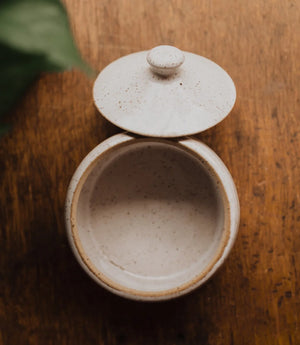 Glazed Ceramic Pinch Pot with Lid