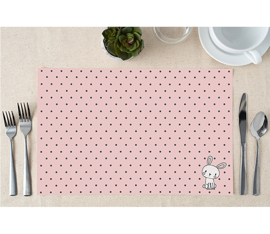 Sweet Pink Bunny Paper Placemats for Kids Bunny Party by Digibuddha