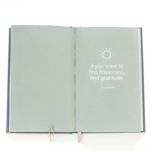 The Gratitude Journal Blue Linen Hardcover Book