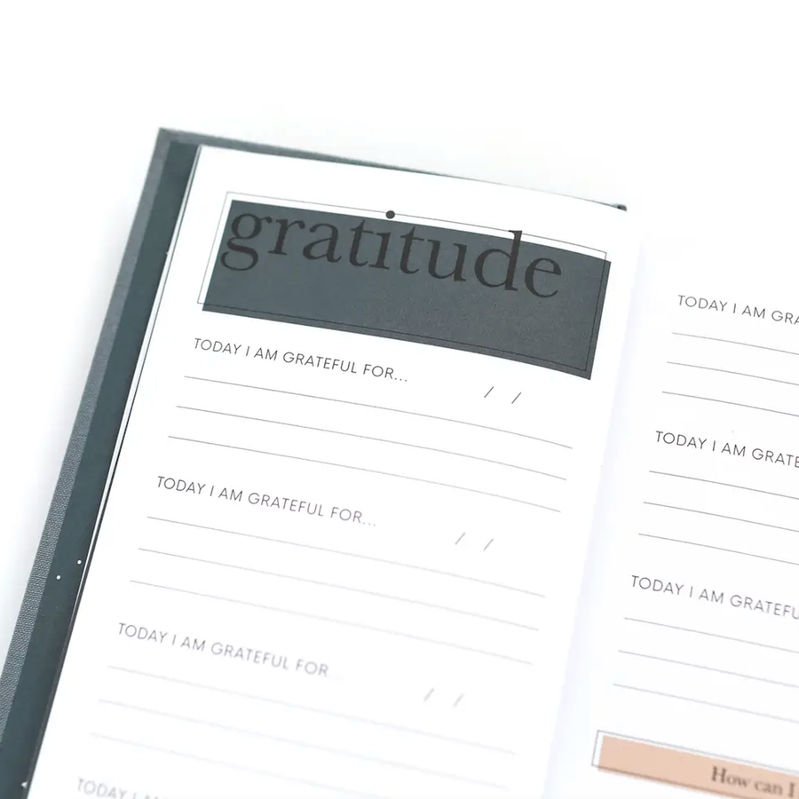 The Gratitude Journal Blue Linen Hardcover Book