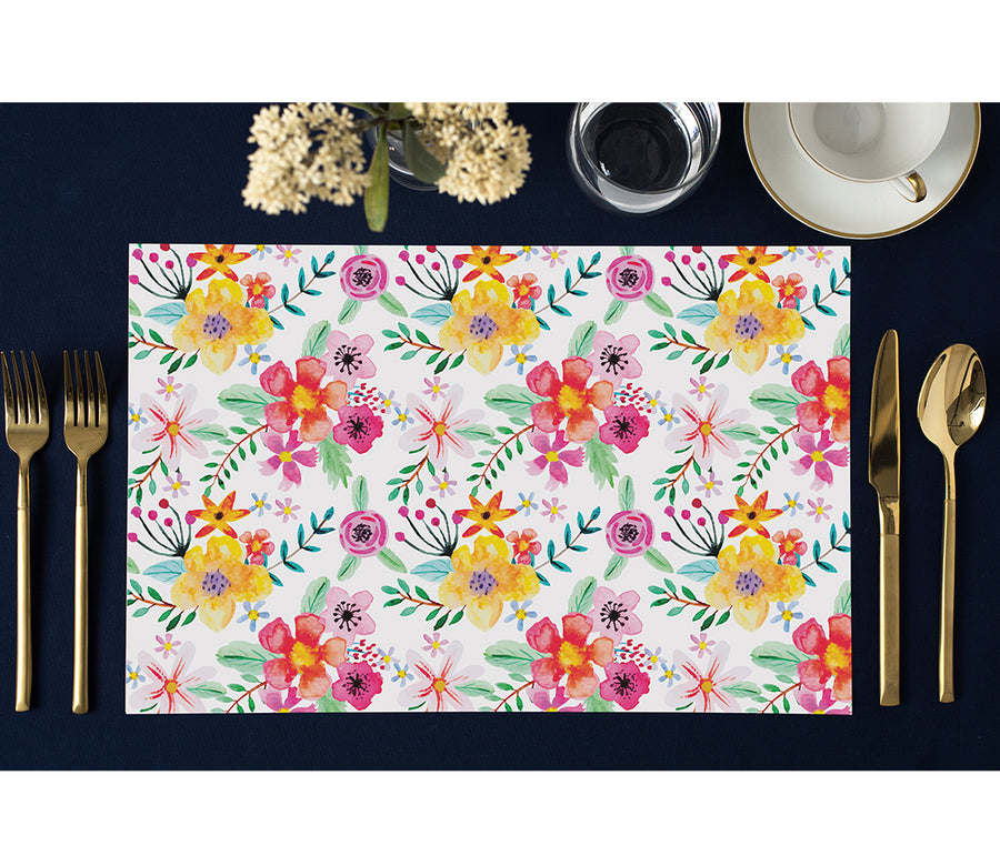 Vibrant Wildflowers Paper Placemats for Bohemian Party Decor by Digibuddha