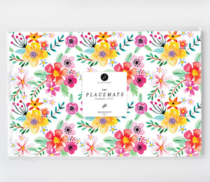 Vibrant Wildflowers Paper Placemats by Digibuddha