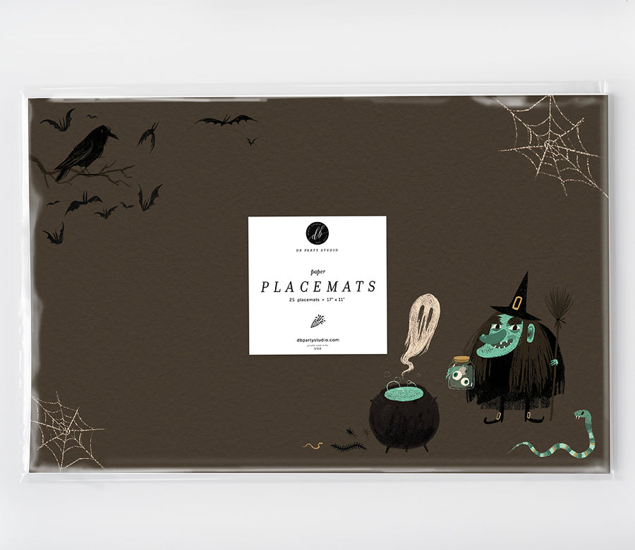 Witches Brew Halloween Placemats for a Spooky Costume Party by Digibuddha