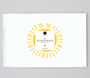 Yellow Sun Smily Face Sunshine Paper Placemats by Digibuddha