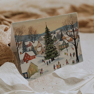 Cozy Little Christmas Town Folded Holiday Cards