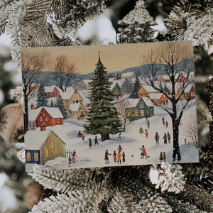 Cozy Little Christmas Town Folded Holiday Cards