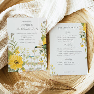 Wildflower Bachelorette Party Invitation featuring pastel hues and whimsical botanical designs, perfect for a spring or summer garden party
