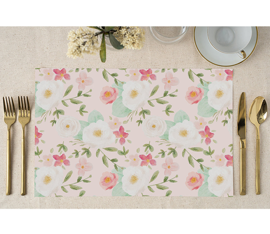 vintage blush floral paper placemats southern-theme by Digibuddha