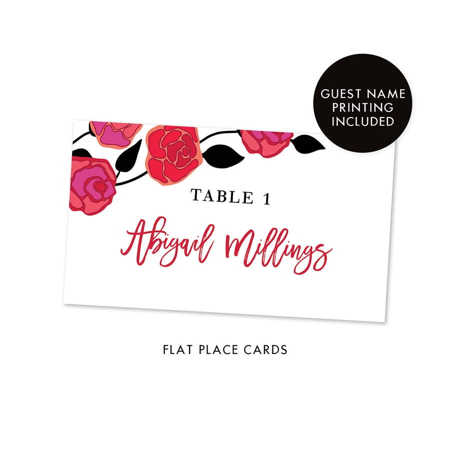 Bold Roses Place Card | Abigail