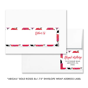 Elegant Bold Roses Brunch and Bubbly Bridal Shower Invitation featuring red roses, champagne glass, and modern floral design.