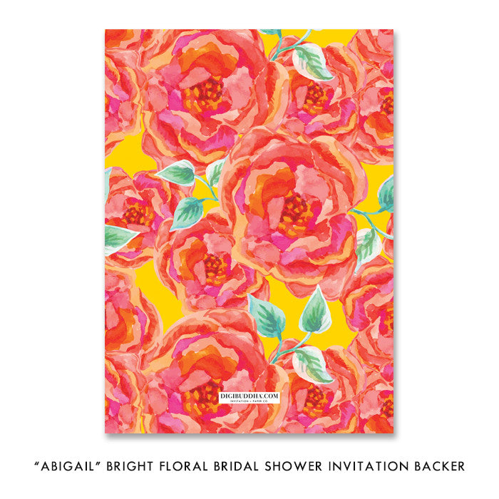 Colorful Bright Spring Floral Bridal Shower Invitation, perfect for garden parties and spring bridal brunches.