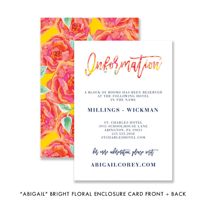 "Abigail" Bright Floral Wedding Invitation