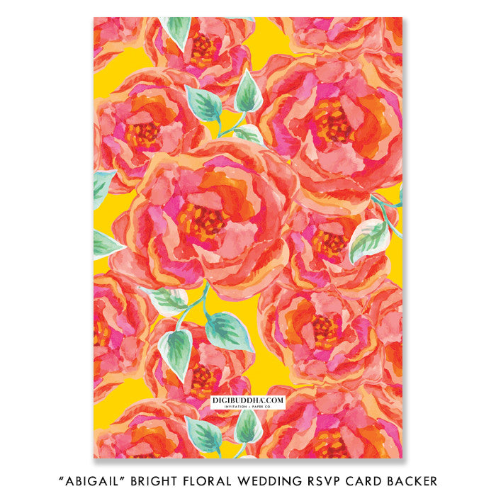 "Abigail" Bright Floral RSVP Card