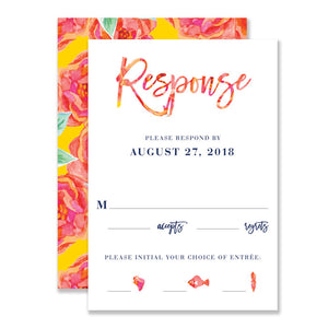 "Abigail" Bright Floral RSVP Card