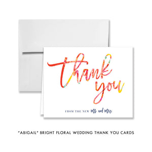"Abigail" Bright Floral Wedding Thank You Card