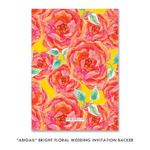 "Abigail" Bright Floral Wedding Invitation