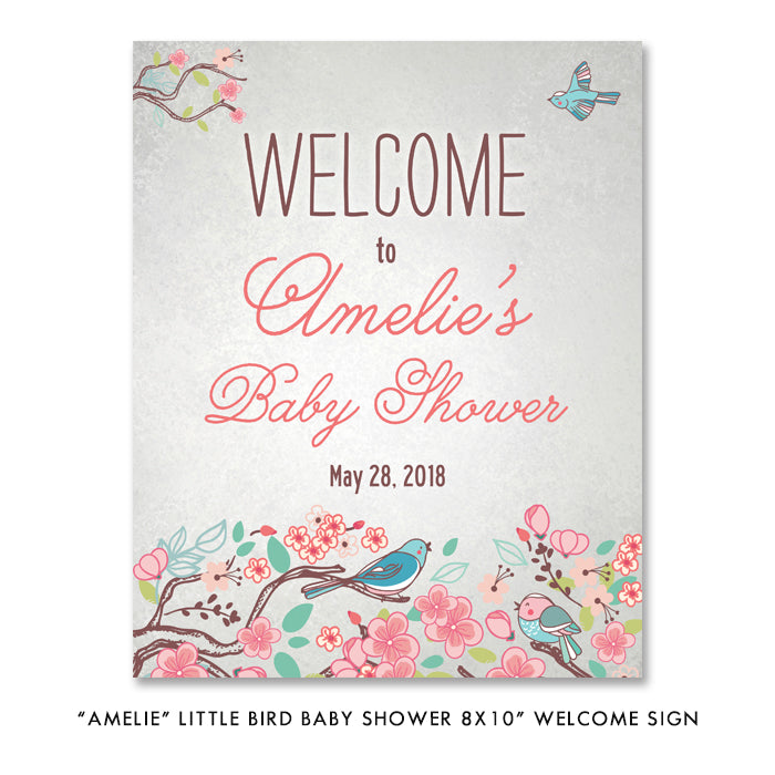 "Amelie" Little Bird Baby Shower Invitation