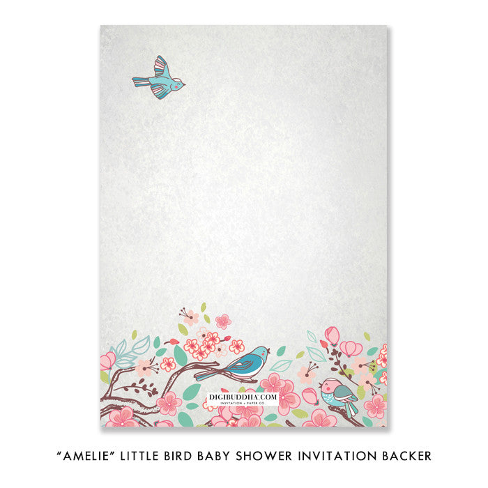 "Amelie" Little Bird Baby Shower Invitation