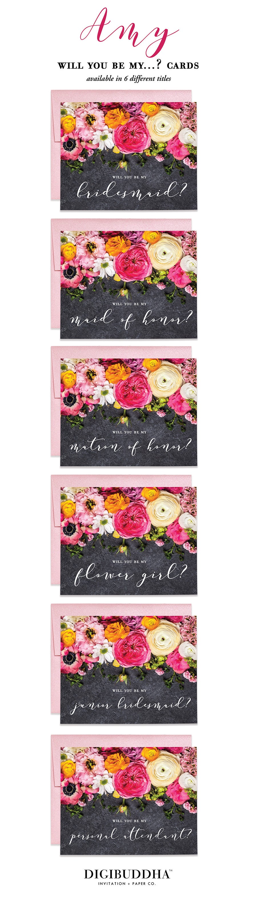 Rustic Floral Will You Be My Bridesmaid? Card | Amy
