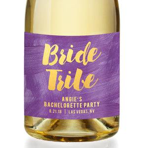 "Angie" Purple + Gold Bachelorette Party Champagne Labels