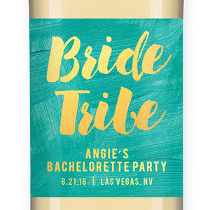 "Angie" Turquoise + Gold Bachelorette Party Wine Labels
