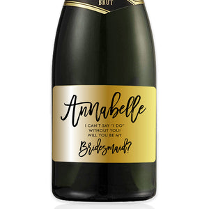 “Annabelle” Gold Foil Bridesmaid Proposal Mini-Champagne Label