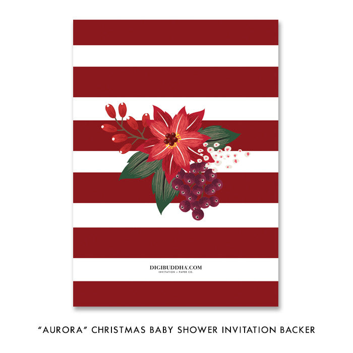 "Aurora" Christmas Baby Shower Invitation