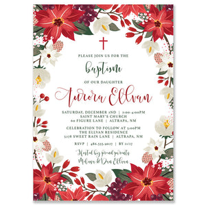 "Aurora" Christmas Baptism Invitation