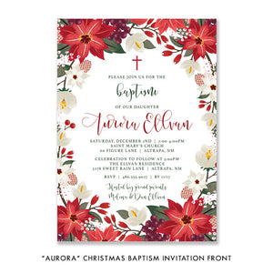 "Aurora" Christmas Baptism Invitation