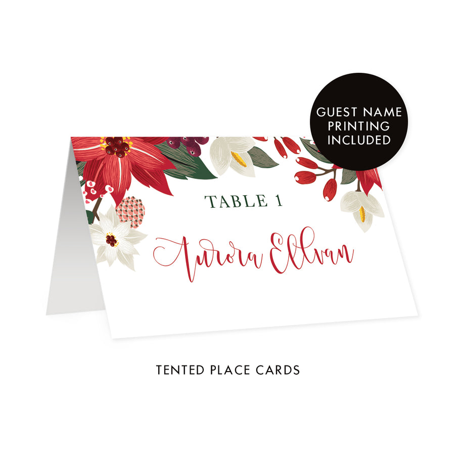 Floral Holiday Place Cards | Aurora