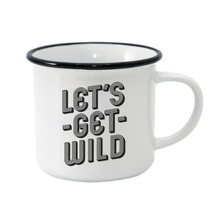 Let's Get Wild Black Rim Camper Mug
