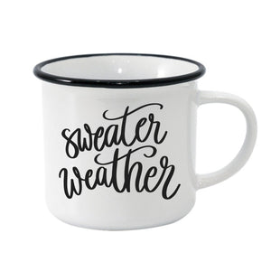 Sweater Weather Black Rim Camper Mug