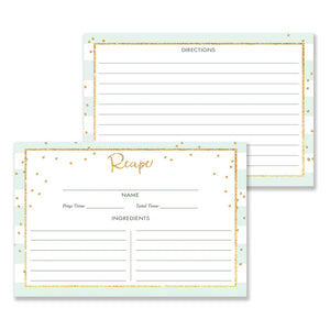Mint Stripe + Gold Glitter Recipe Cards Gift Set |  Blake