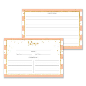 Peach Stripe + Gold Glitter Recipe Cards Gift Set |  Blake