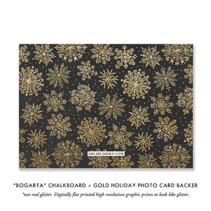 Glam Gold and Chalkboard Newlywed Photo Card | Bogarta