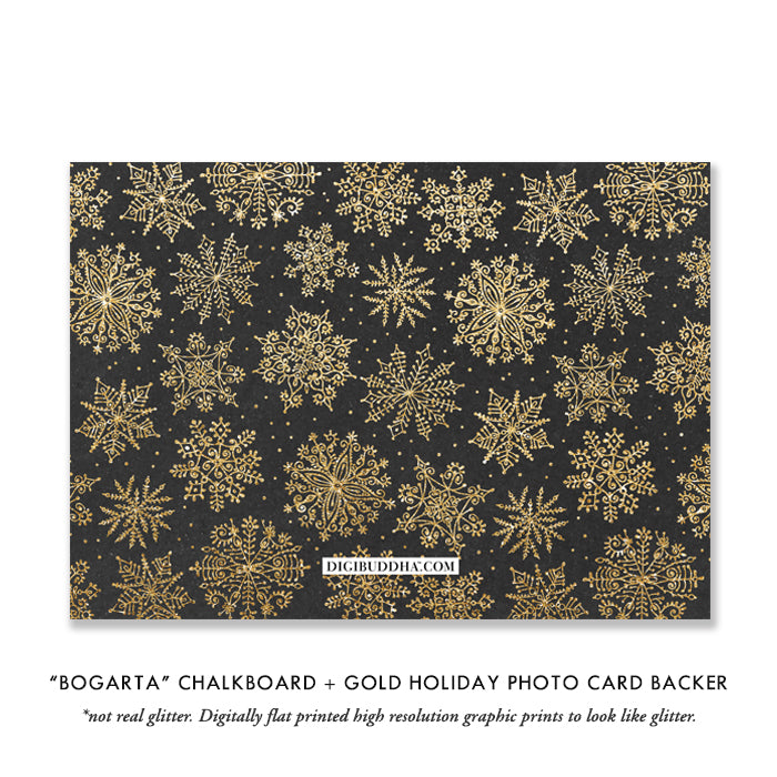 Glam Gold and Chalkboard Newlywed Photo Card | Bogarta