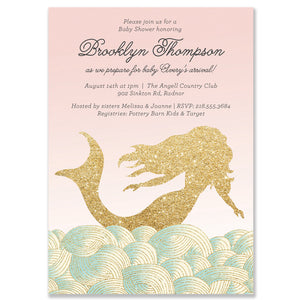 Mermaid Baby Girl Shower Invitation