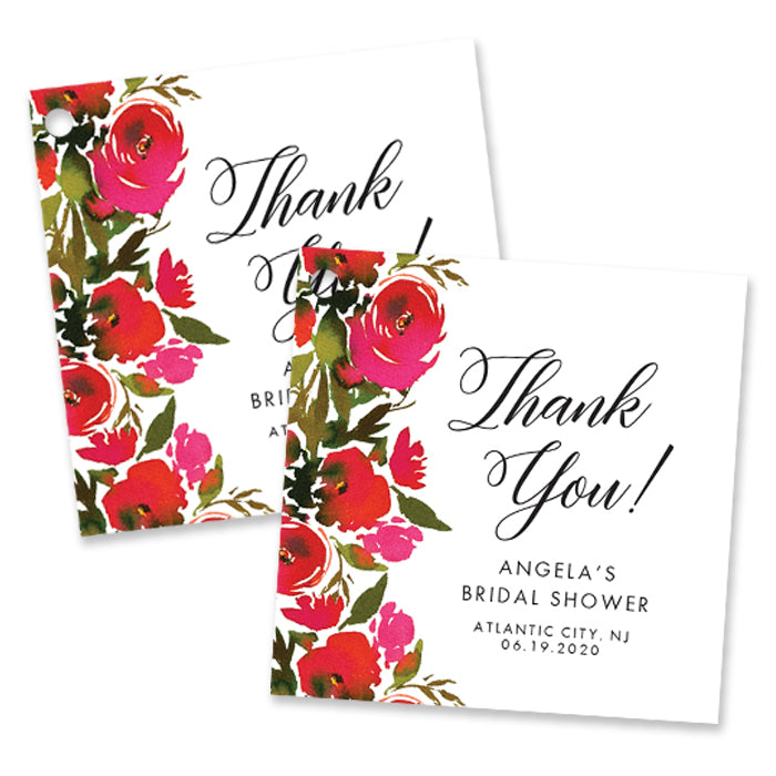 Red Roses Favor Tags