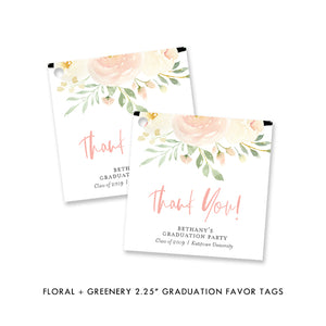 Floral + Greenery Graduation Favor Tags Coll. 2