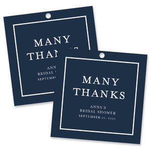 Navy Gingham Bridal Shower Favor Tags Coll. 3