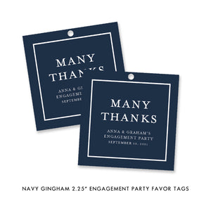 Navy Gingham Engagement Party Invitation Coll. 3