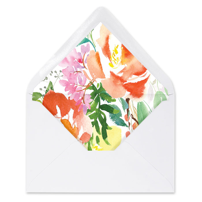 Bright Watercolor Floral Envelope Liners Coll. 9