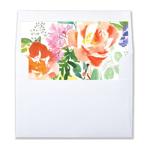 Bright Watercolor Floral Envelope Liners Coll. 9