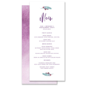 Purple Watercolor Florals Menu Coll. 4