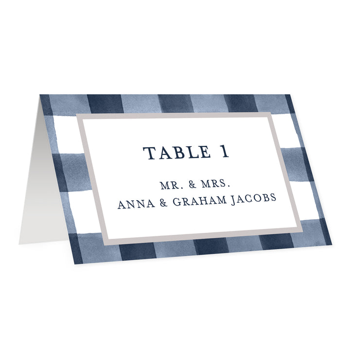 Navy Plaid Farmhouse Place Cards