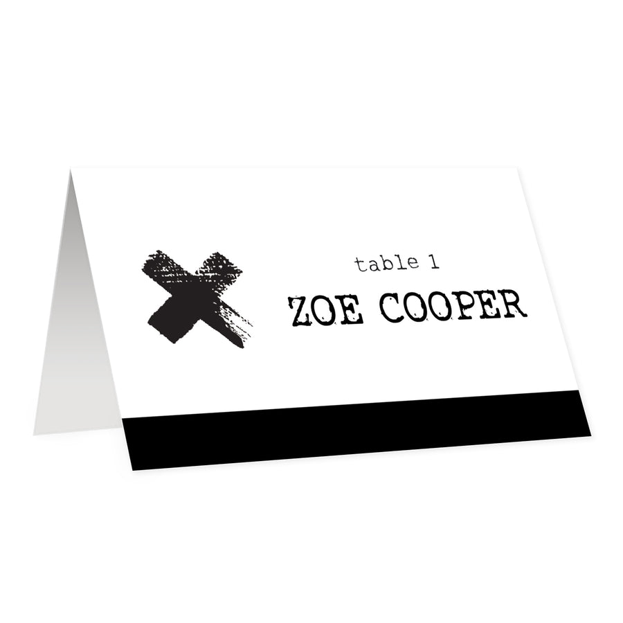 Edgy Black & White Place Cards | Coll. 7